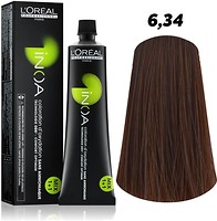 Фото L'Oreal Paris Professionnel Inoa 6.34 темный блондин золотистый медный