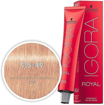 Фото Schwarzkopf Professional Igora Royal 9.5-49 пастельный блондин бежевый фиолетовый