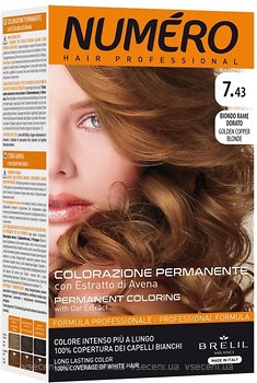 Фото Brelil Numero Hair Professional 7.43 золотисто-медный блондин