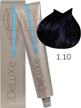 Фото 3DeLuXe Tech Hair Colouring Cream 1.10 сине-черный