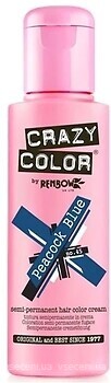 Фото Crazy Color Semi Permanent Hair Color Cream 45 Peacock Blue павлин синий