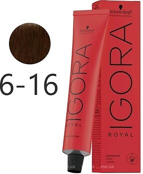 Фото Schwarzkopf Professional Igora Royal 6-16 темно-русый пепельный шоколад