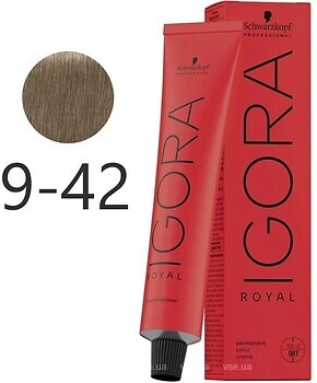 Фото Schwarzkopf Professional Igora Royal 9-42 блондин бежево-пепельный