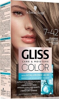 Фото Schwarzkopf Gliss Color 7-42 Nude Beige Blonde нюд бежевый блондин