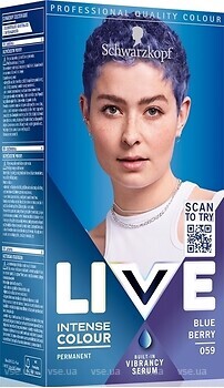 Фото Schwarzkopf Live Intense Colour 059 Blue Berry голубая ягода