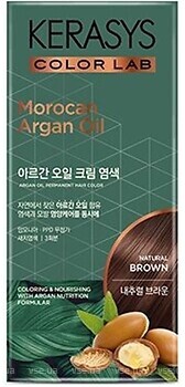 Фото KeraSys Moroccan Argan Oil Permanent Hair Color Natural Brown натуральный коричневый