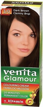 Фото Venita Glamour Colouring Cream 3/0 Dark Brown темно-коричневый