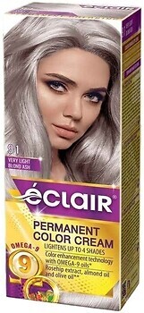 Фото Eclair Omega 9 Hair Color 91 очень светлый блондин пепельный