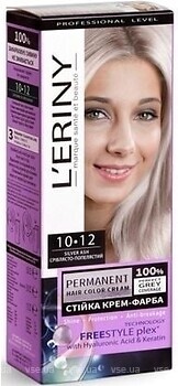 Фото L'ERINY Permanent Hair Color Cream 10.12 серебристо-пепельный