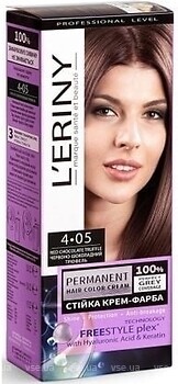 Фото L'ERINY Permanent Hair Color Cream 4.05 красно-шоколадный трюфель