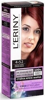 Фото L'ERINY Permanent Hair Color Cream 4.52 зимняя вишня