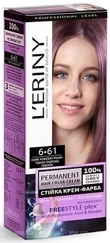 Фото L'ERINY Permanent Hair Color Cream 6.61 темно-пудровый пион