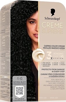 Фото Schwarzkopf Creme Supreme 1-0 натуральный черный