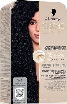 Фото Schwarzkopf Creme Supreme 1-1 холодный черный