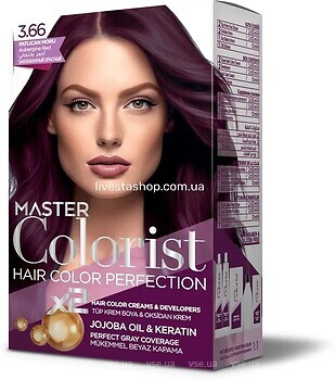 Фото Master Colorist Hair Color Perfection 3.66 Aubergine Red баклажановый красный