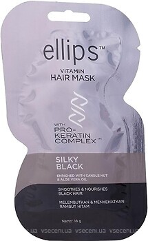 Фото Ellips Vitamin Hair Mask Silky Black Шелковая ночь 18 г