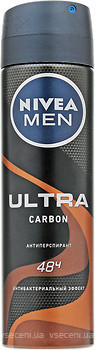 Фото Nivea Men Ultra Carbon дезодорант-спрей Антибактериальный эффект 150 мл (85367)