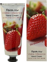 Фото FarmStay Visible Difference Hand Cream Strawberry крем для рук с экстрактом клубники 100 мл