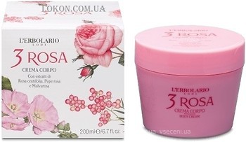 Фото L'Erbolario крем для тела 3 Rosa Crema per il Corpo Три Розы 200 мл