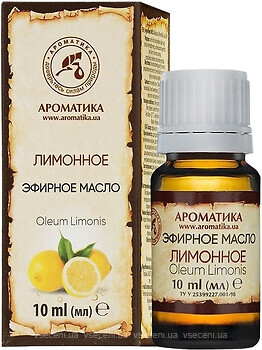 Фото Ароматика эфирное масло лимонное Lemon Essential Oil 10 мл