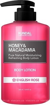 Фото Kundal лосьон для тела Honey & Macadamia Body Lotion English Rose 500 мл