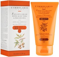 Фото L'Erbolario солнцезащитный крем для лица Crema Solare SPF 25 алоэ вера и макадамия 75 мл