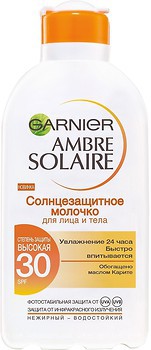 Фото Garnier солнцезащитное молочко Ambre Solaire SPF 50+ Защита от сухости 200 мл