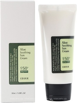 Фото COSRX солнцезащитный крем для лица Aloe Soothing Sun Cream SPF 50+ PA+++ с алоэ 50 мл