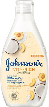 Фото Johnson's гель для душа Расслабляющий с йогуртом, кокосом и экстрактом персика Body Care Vita-Rich Smoothies 250 мл