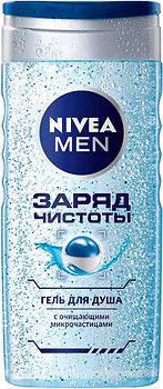 Фото Nivea Men гель для душа с очищающими микрочастицами Заряд чистоты 250 мл
