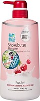 Фото Shokubutsu Monogatari крем-гель для душа Вишня и молочко Хоккайдо Cherry & Hokkaido Milk Shower Cream 500 мл