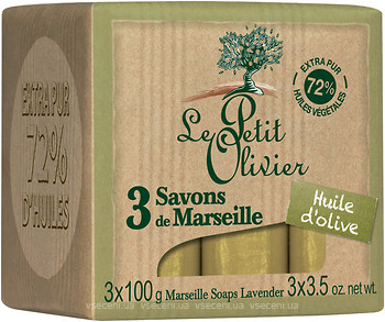 Фото Le Petit Olivier Vegetal Oils Soap Marseilles Olive Oil марсельское мыло Оливковое масло 3х 100 г