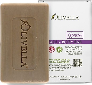 Фото Olivella туалетное мыло Face & Body Bar Лаванда с оливковым маслом 150 г