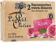 Фото Le Petit Olivier экстра нежное мыло Роза 2x 100 г