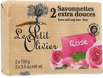 Фото Le Petit Olivier экстра нежное мыло Роза 2x 100 г