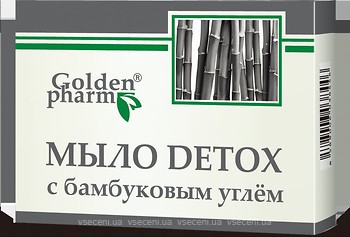 Фото Golden Pharm твердое мыло Detox с бамбуковым углем 70 г