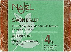 Фото Najel твердое мыло Savon d’Alep Aleppo Soap 4% Bay Laurel Oil Алеппское 4% масла лавра 155 г