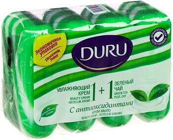 Фото Duru туалетное мыло 1+1 Soft Sensations Крем и Зеленый чай 4x 80 г