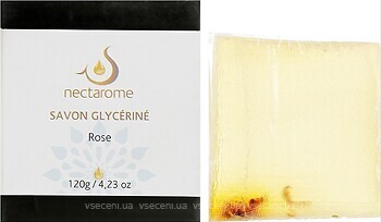 Фото Nectarome твердое мыло Savon glycerine Rose с розой 120 г