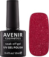 Фото Avenir Cosmetics Soak-off gel UV Gel Polish №182 Красная парча с золотой пылью