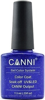 Фото Canni Gel Color System Coat 185 Синий с голографическими блестками