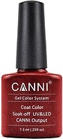 Фото Canni Gel Color System Coat 207 Бургунди с мелкими красными блестками и микроблеском