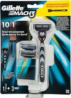 Фото Gillette бритвенный станок Mach 3 с 3 сменными картриджами