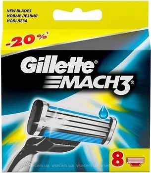 Фото Gillette сменные картриджи Mach 3 8 шт