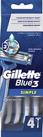 Фото Gillette бритвенный станок Blue Simple 3 одноразовый 4 шт
