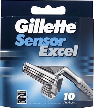 Фото Gillette сменные картриджи Sensor Excel 10 шт