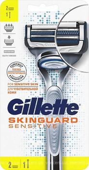 Фото Gillette бритвенный станок SkinGuard Sensitive с 2 сменными картриджами