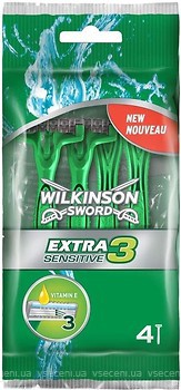Фото Wilkinson Sword (Schick) бритвенный станок Extra 3 Sensitive одноразовый 4 шт