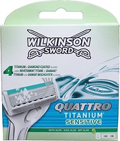 Фото Wilkinson Sword (Schick) сменные картриджи Quattro Titanium Sensitive 8 шт
