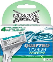 Фото Wilkinson Sword (Schick) сменные картриджи Quattro Titanium Sensitive 4 шт